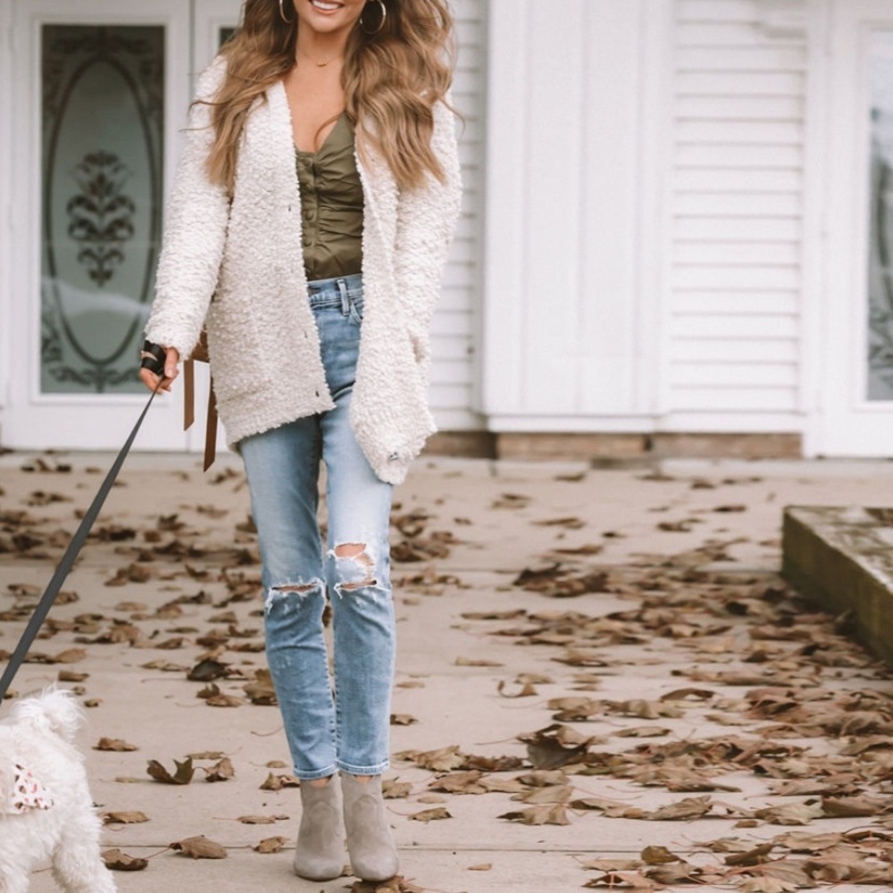 Abercrombie & Fitch Long Teddy Boucle Cardigan